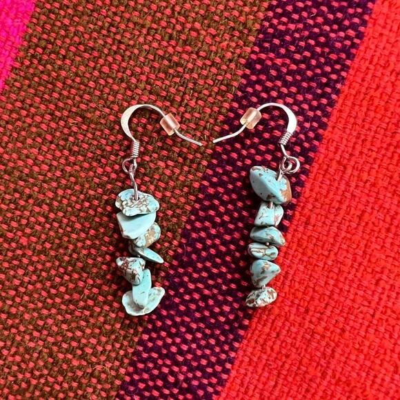 Turquoise Stacked Bead Earrings - Picture 1 of 1